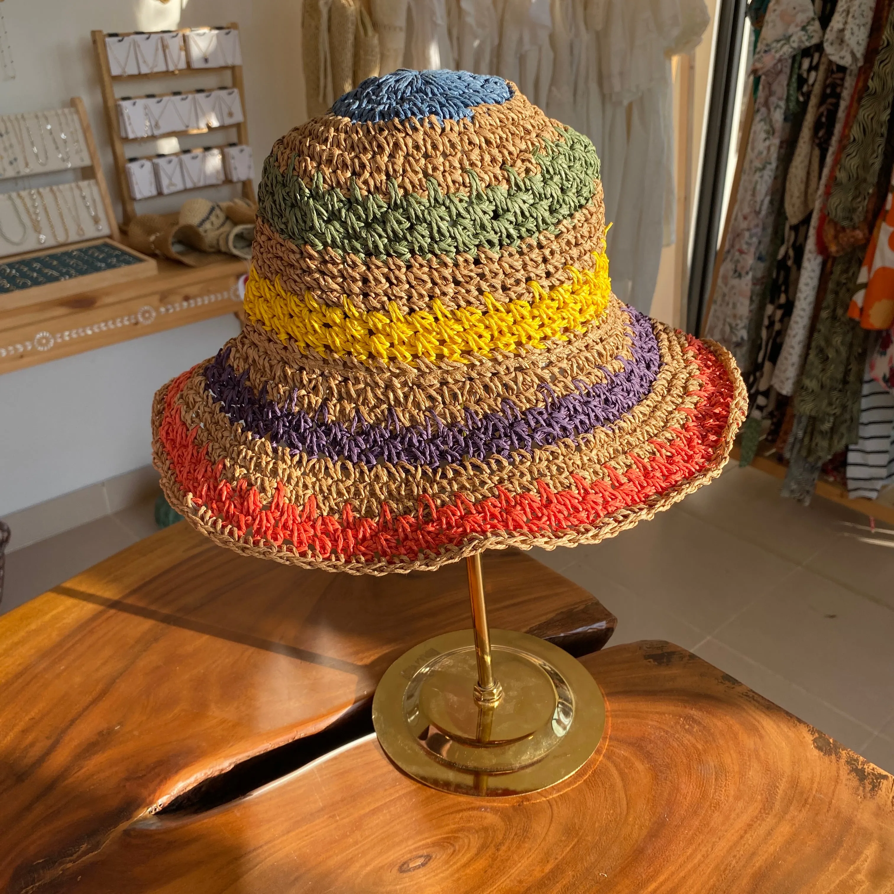 Summer Straw Hats | Yellow and Gray Color (Copy)