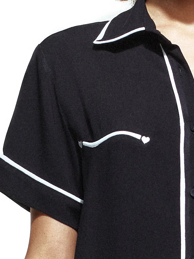 Texas Black Short Pajama Set