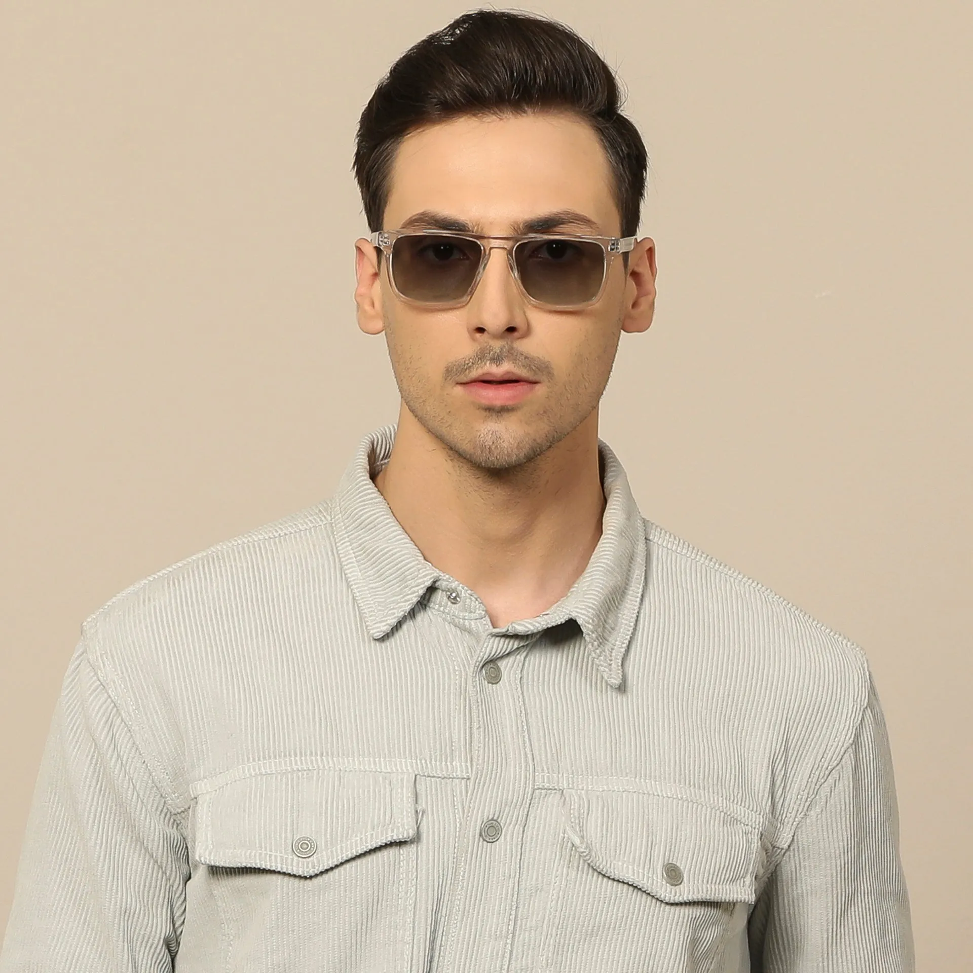 Transparent Rectangle Full Rim Unisex Sunglasses by John Jacobs-137132