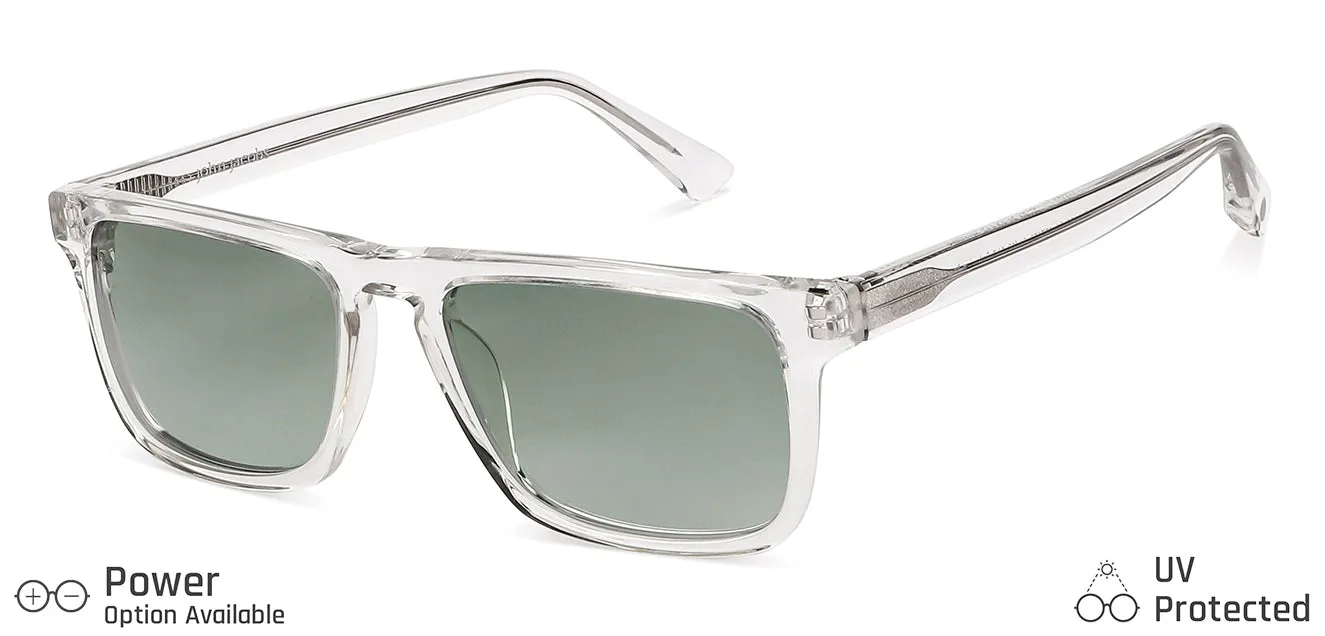Transparent Rectangle Full Rim Unisex Sunglasses by John Jacobs-137132