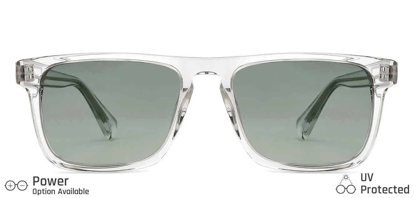 Transparent Rectangle Full Rim Unisex Sunglasses by John Jacobs-137132
