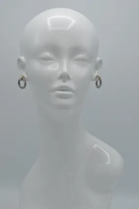 Two Tone crystal earrings #13211ER(FE5)