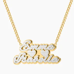 Two Tone Necklace With Heart QN733