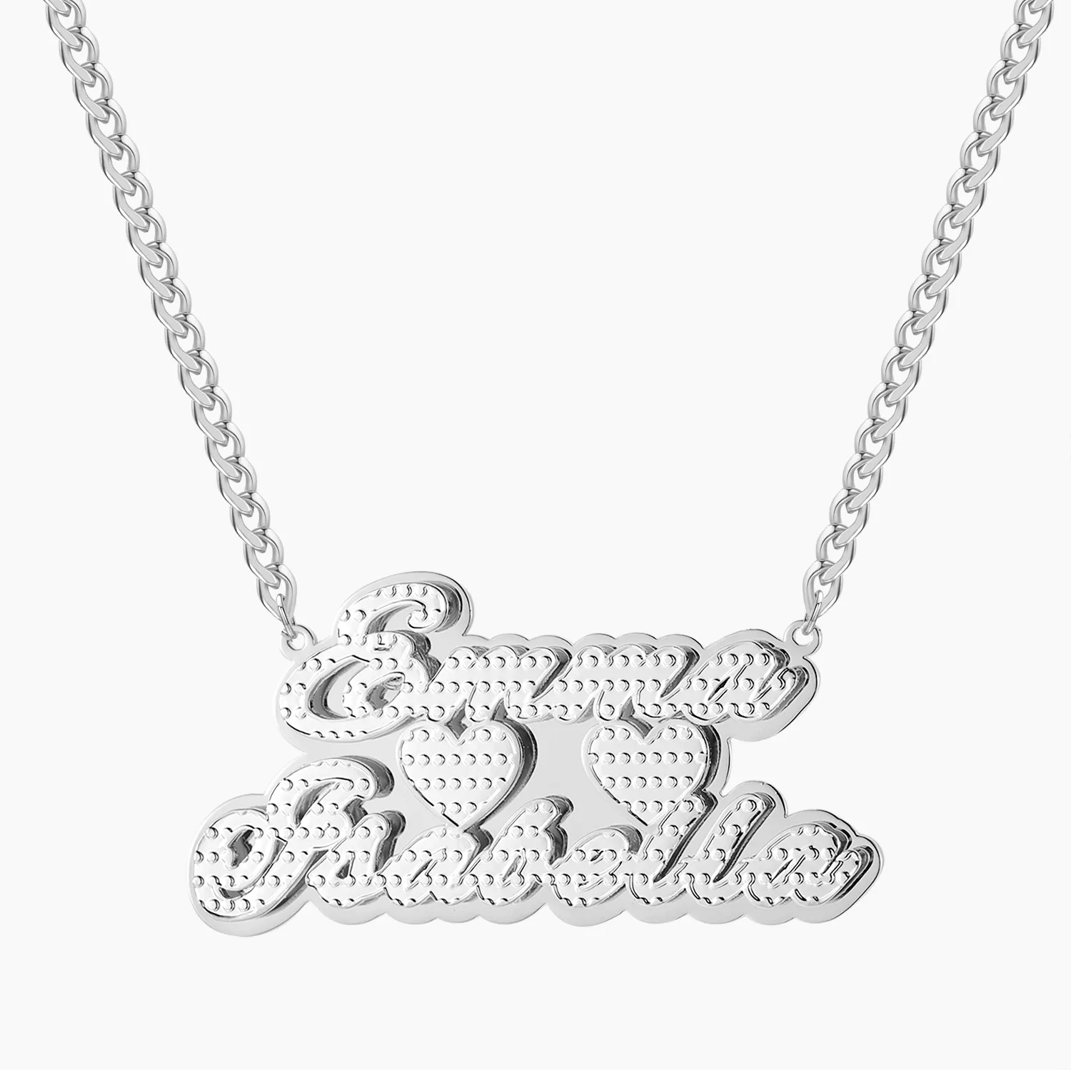 Two Tone Necklace With Heart QN733