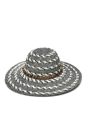 UBH025 Floppy Hat Black/White