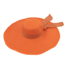 Ultra Wide Brim Orange Women's Beach  Hat
