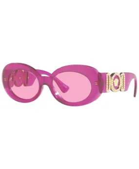 Versace Medusa Biggie Oval Sunglasses Transparent Pink