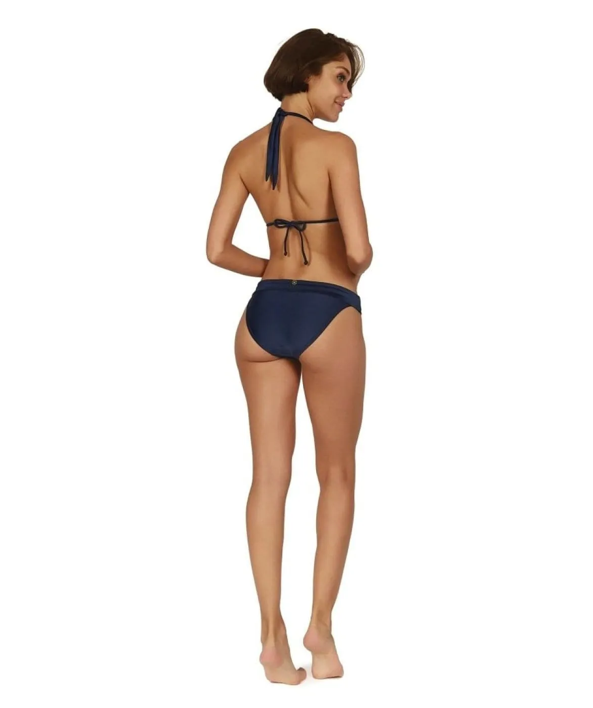 Vix Solid Bia Halter Bikini Top - Navy