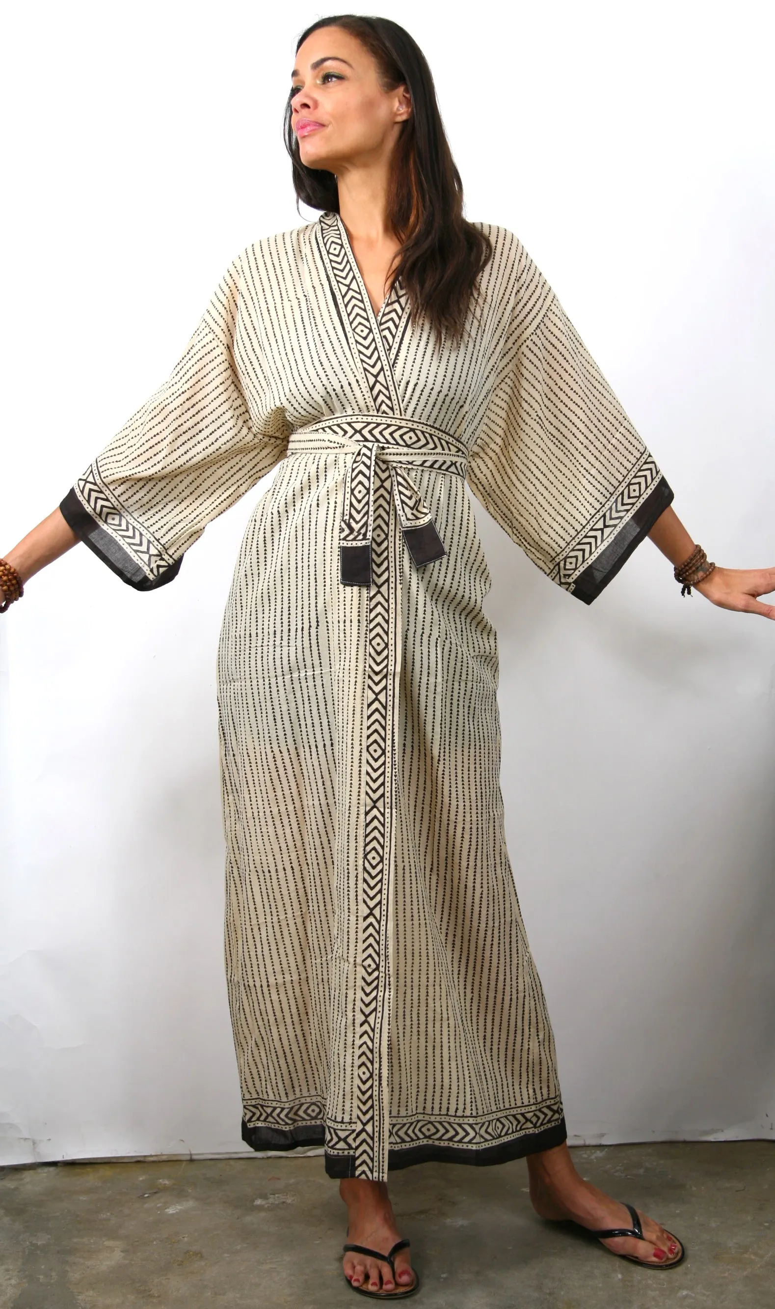 Waves - Long Kimono Cotton Robe