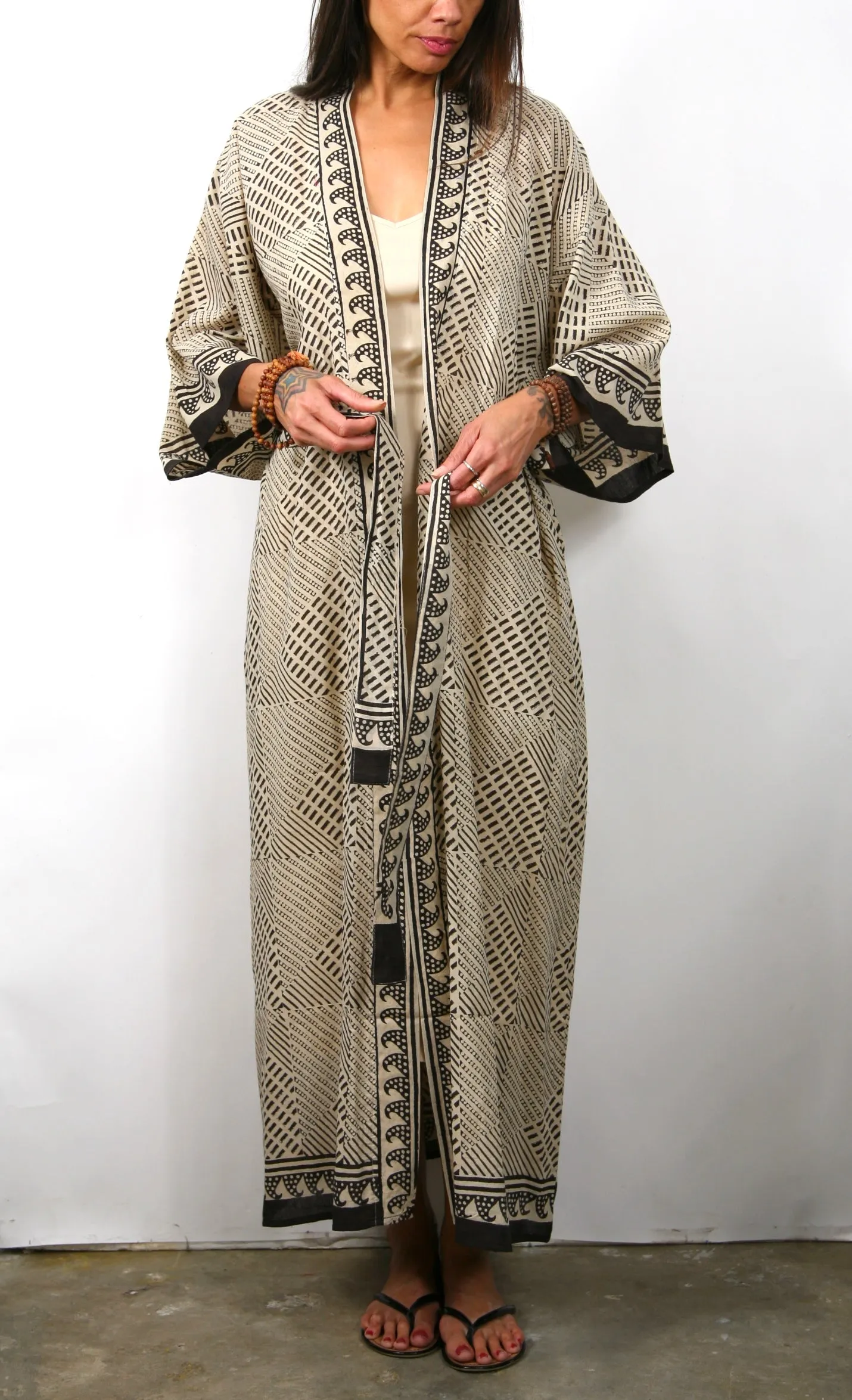 Waves - Long Kimono Cotton Robe