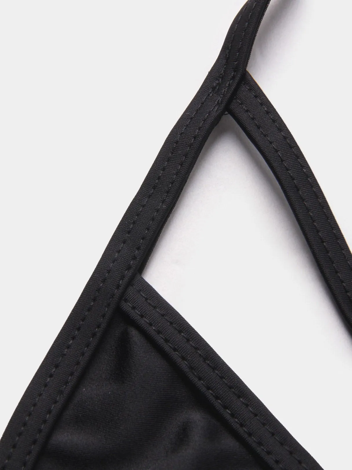 Wholesale Black V-Neck Sleeveless Plain Backless Cut Out Bikinis