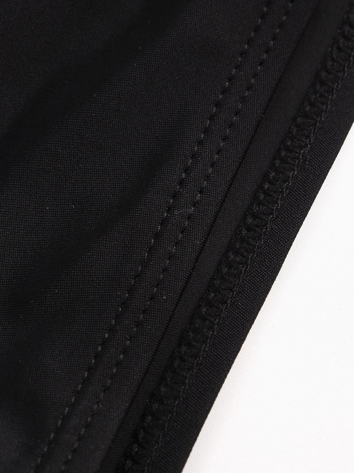 Wholesale Black V-Neck Sleeveless Plain Backless Cut Out Bikinis