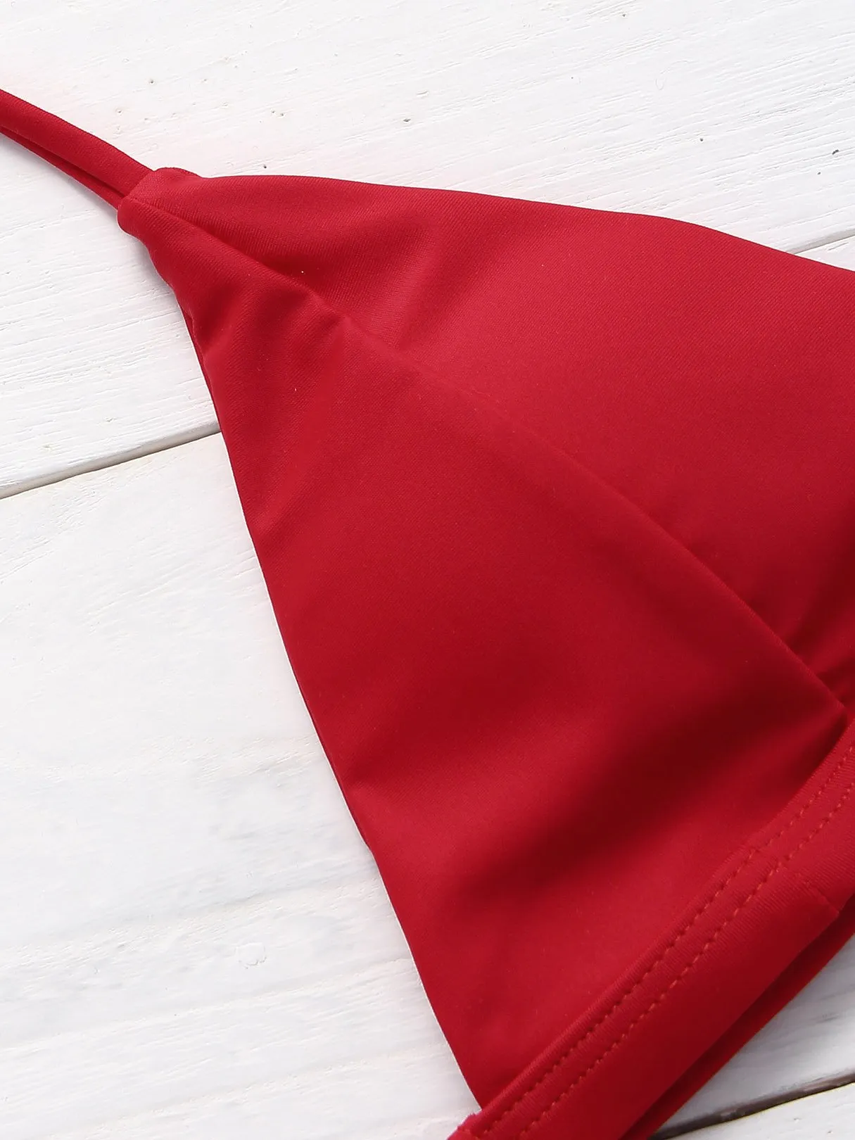 Wholesale Red V-Neck Zip Front High Waist 2 Piece Bikinis