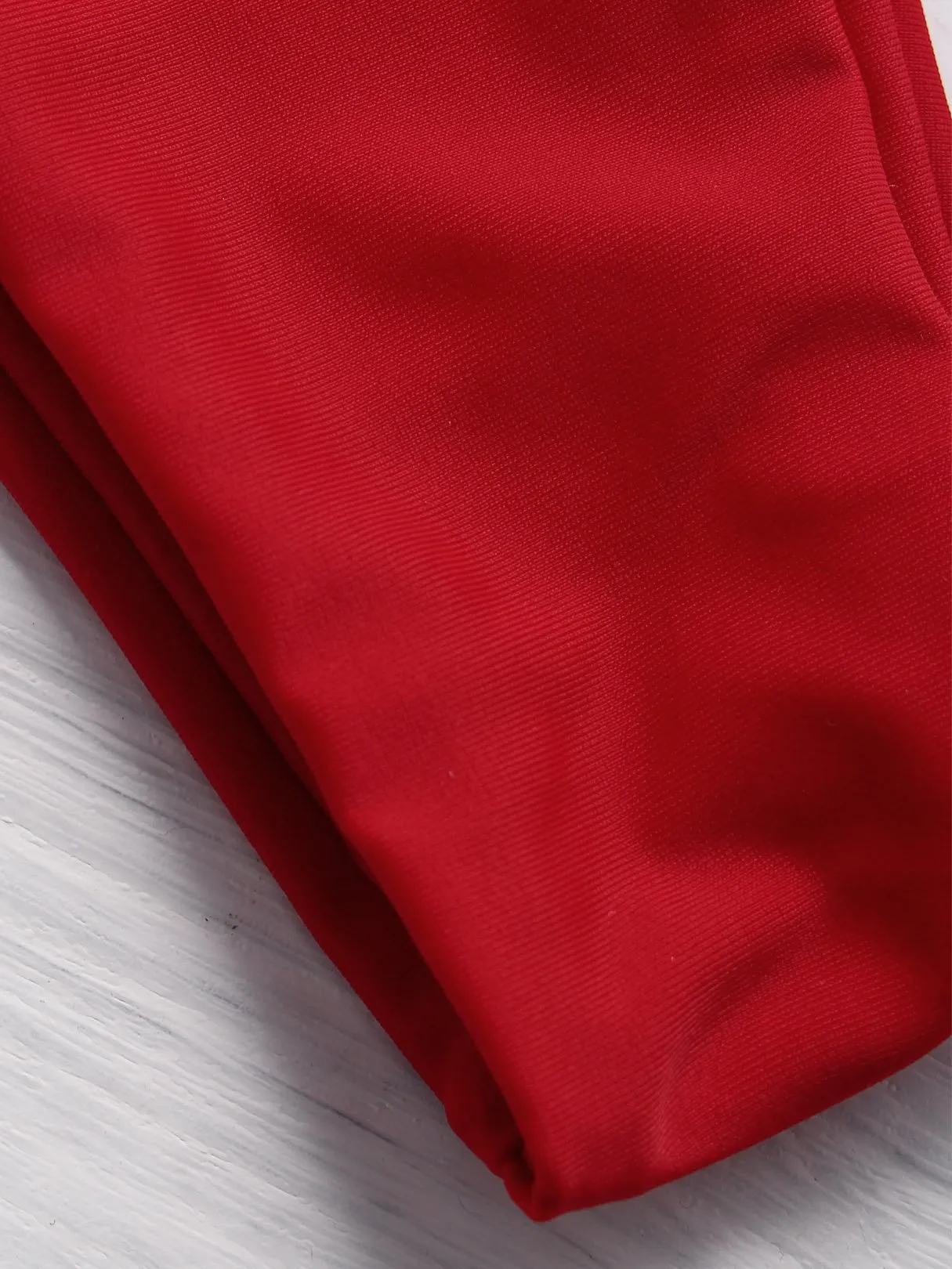 Wholesale Red V-Neck Zip Front High Waist 2 Piece Bikinis