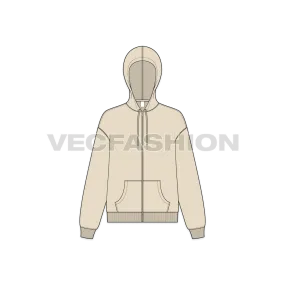 Women's Drop Shoulder Zipper Hoodie