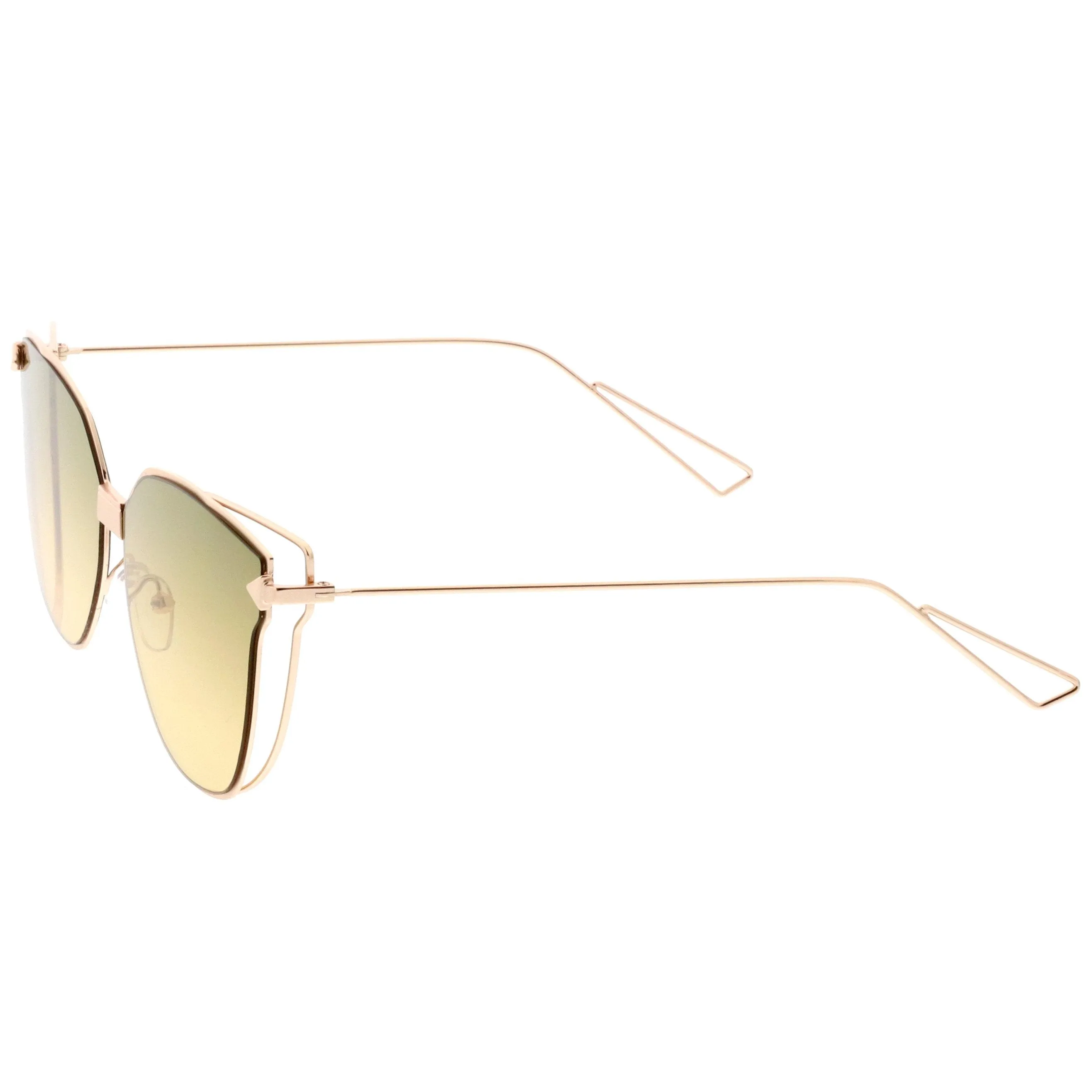 Women's Fine Detailed Flat Lens Horned Rm Sunglasses A909