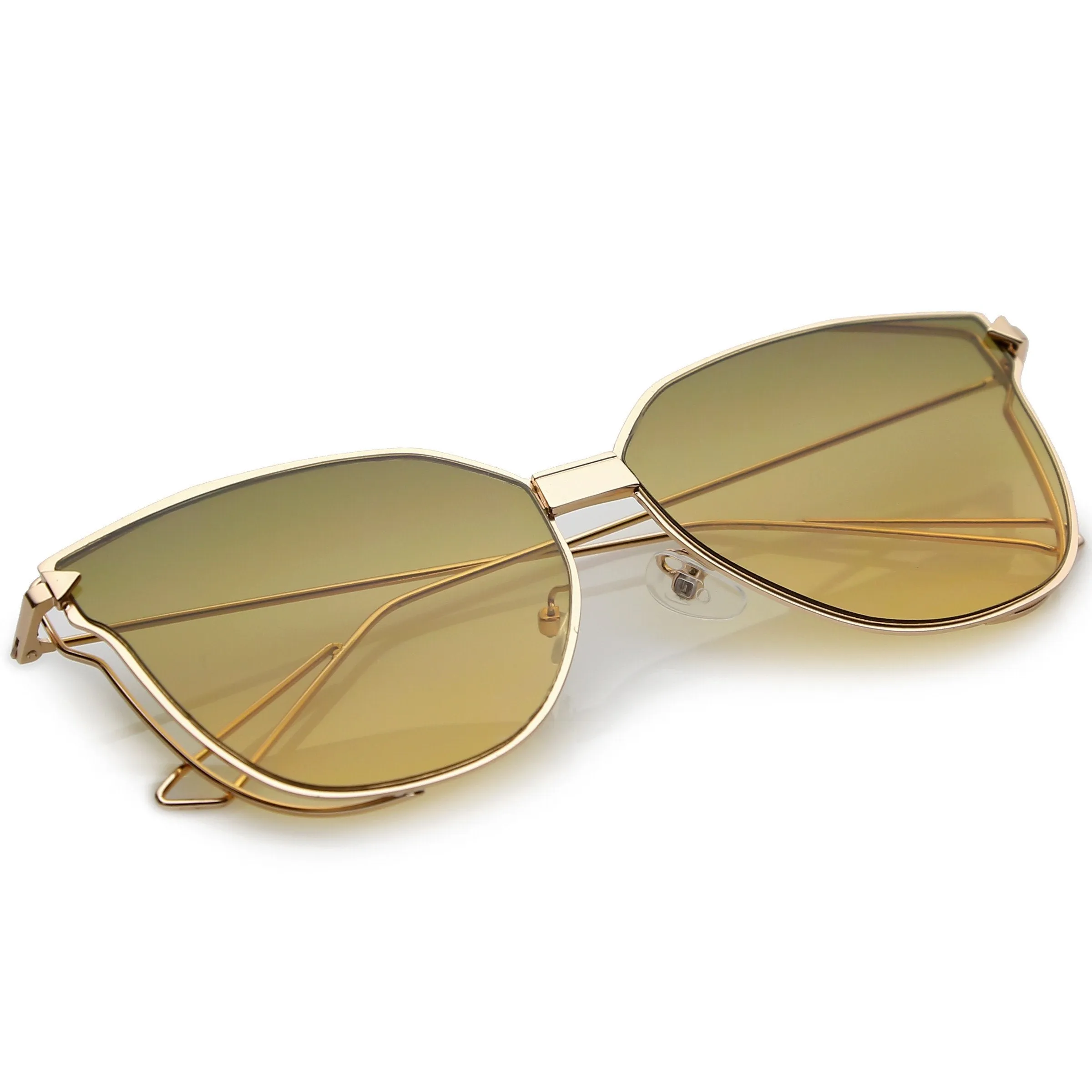 Women's Fine Detailed Flat Lens Horned Rm Sunglasses A909