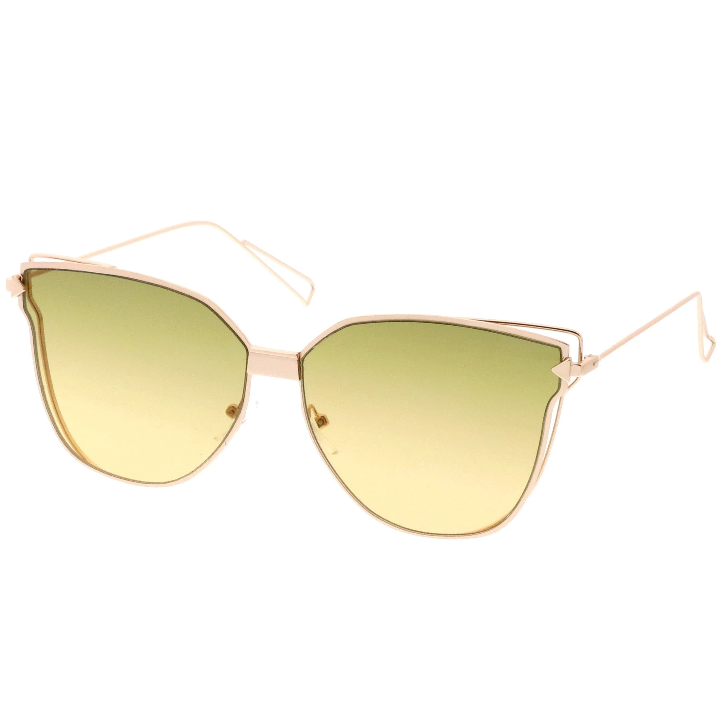 Women's Fine Detailed Flat Lens Horned Rm Sunglasses A909