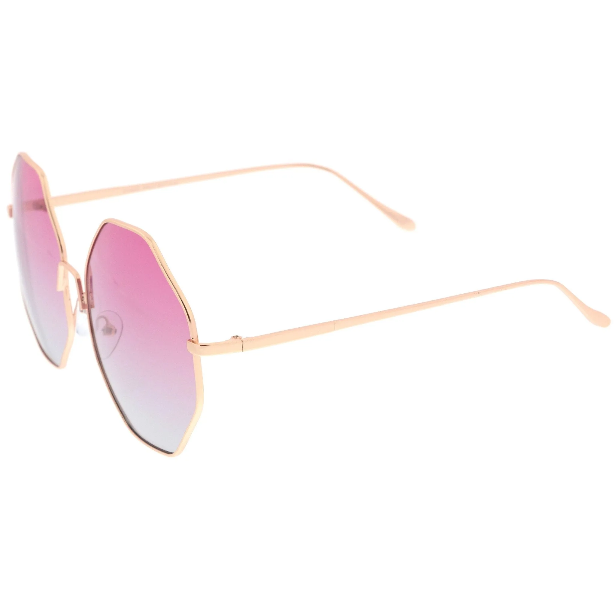 Women's Indie Festival Oversize Hexagon Sunglasses A656