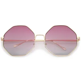Women's Indie Festival Oversize Hexagon Sunglasses A656