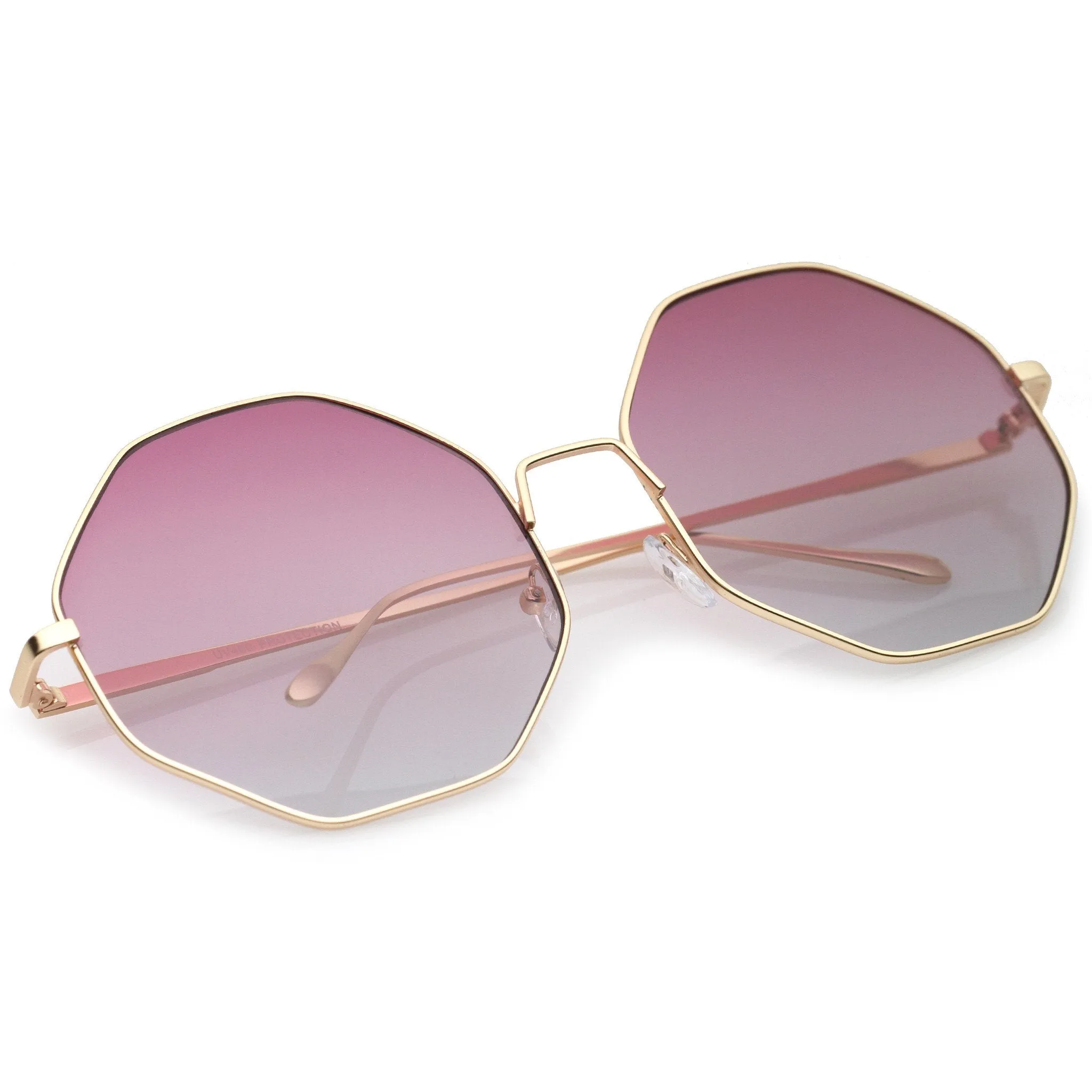 Women's Indie Festival Oversize Hexagon Sunglasses A656