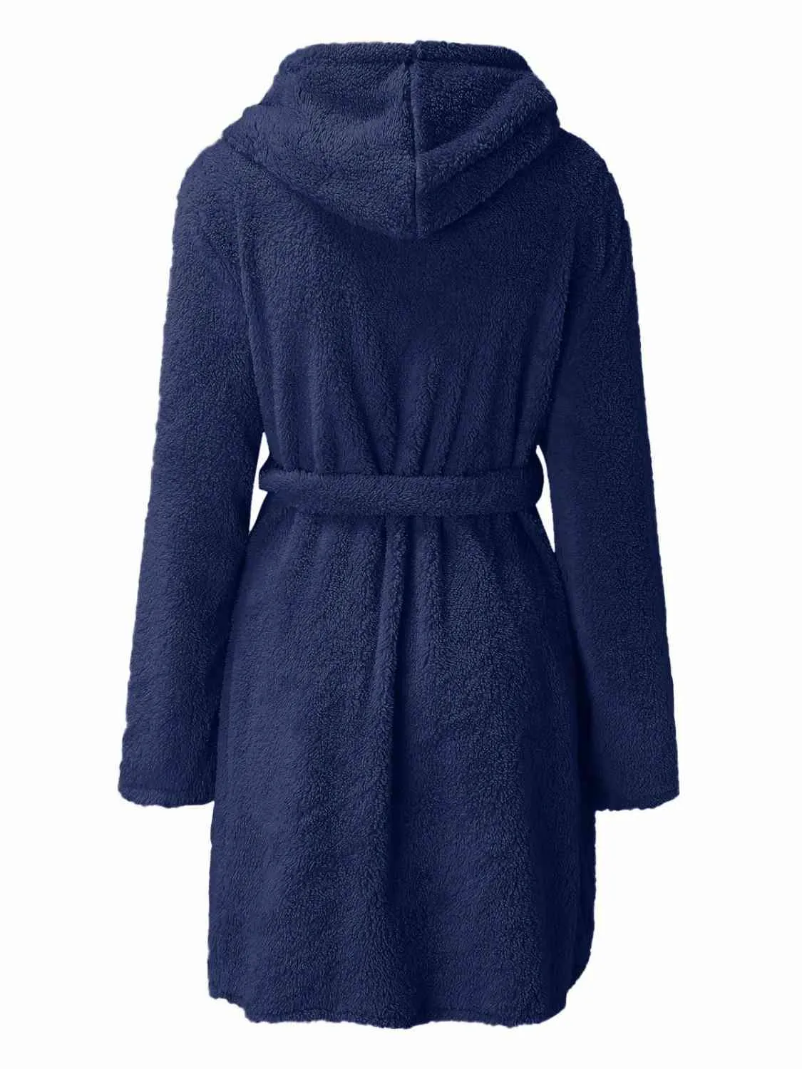 Women's Tie Waist Hooded Robe
