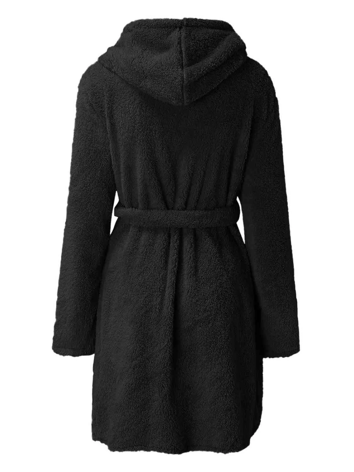 Women's Tie Waist Hooded Robe